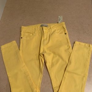 Zara Yellow skinny pants  9/10 girl size